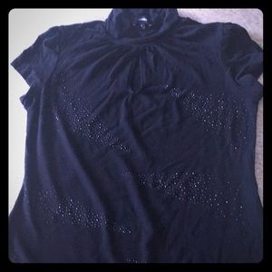 Express Keyhole Black Shirt Size M